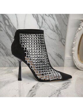 Inc Womens Embellished Senalda Stiletto Dress Booties Black Size 5.5M Defected